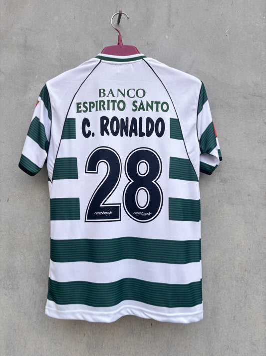 C RONALDO SPORTING 2001/03 EMBROIDED JERSEY