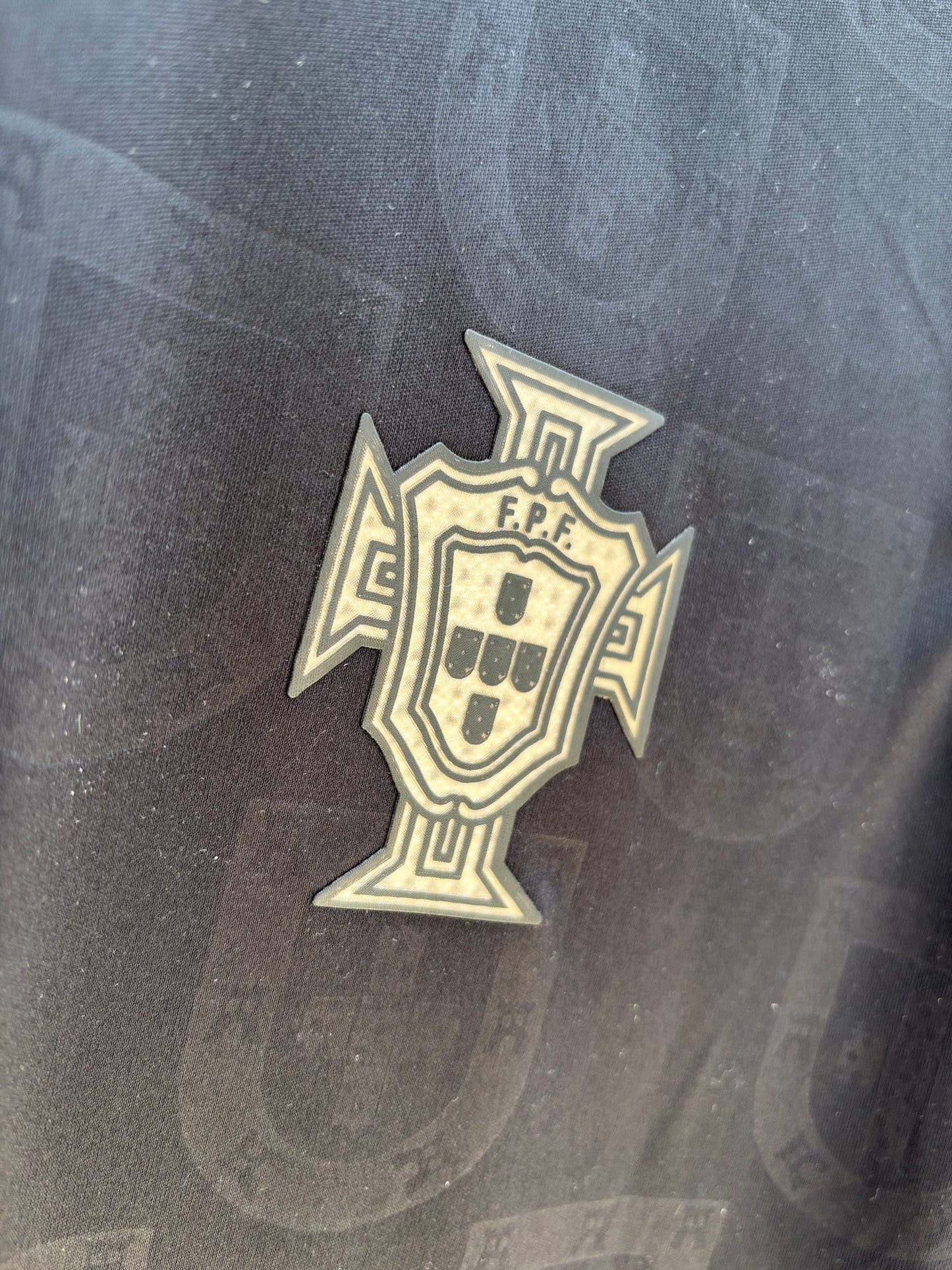 RONALDO 7 PORTUGAL BLACK HALF SLEEVE JERSEY (PLAYER VERSION LOGO )