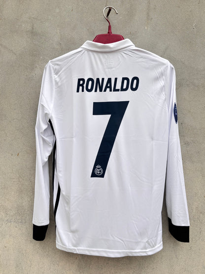 Ronaldo 7 Real Madrid Home  2016/17 FULL SLEEVE JERSEY (ORIGINAL LOGO)