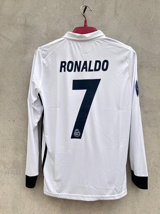Ronaldo 7 Real Madrid Home  2016/17 FULL SLEEVE JERSEY (ORIGINAL LOGO)