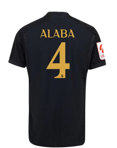 Real Madrid third Shirt back side with Alaba 4 printed