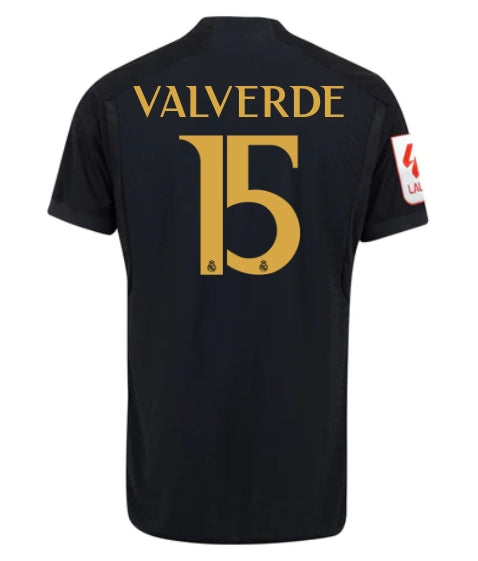 Real Madrid Third Shirt Back Side Printed With Valverde 15
