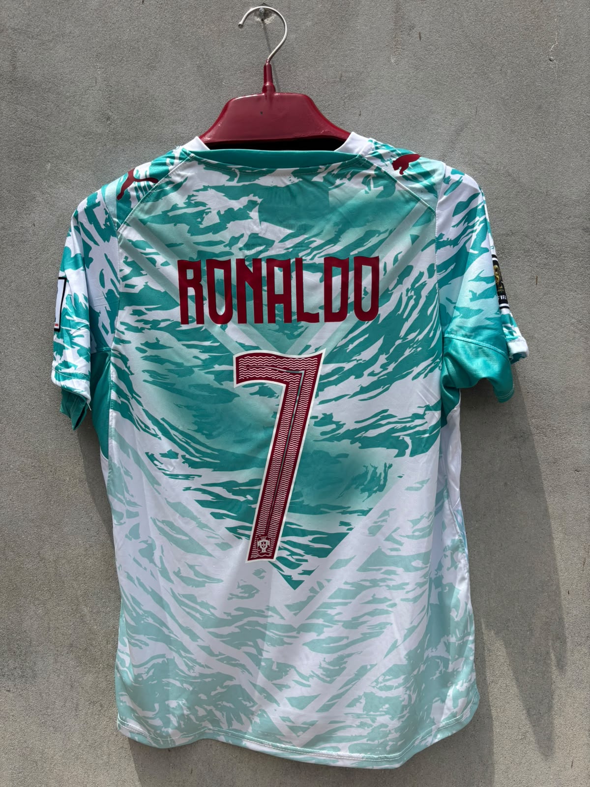 RONALDO 7 PORTUGAL AWAY FIFA CUP EMBROIDED LOGO JERSEY