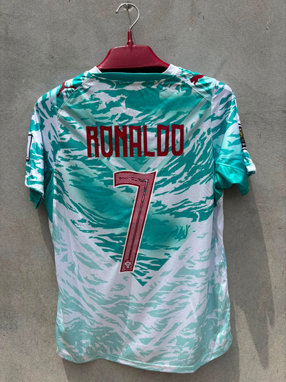 RONALDO 7 PORTUGAL AWAY FIFA CUP EMBROIDED LOGO JERSEY