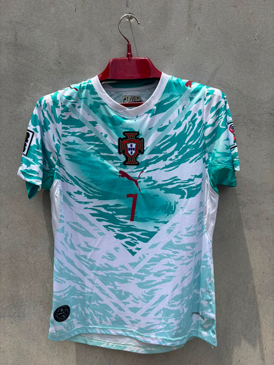 RONALDO 7 PORTUGAL AWAY FIFA CUP EMBROIDED LOGO JERSEY