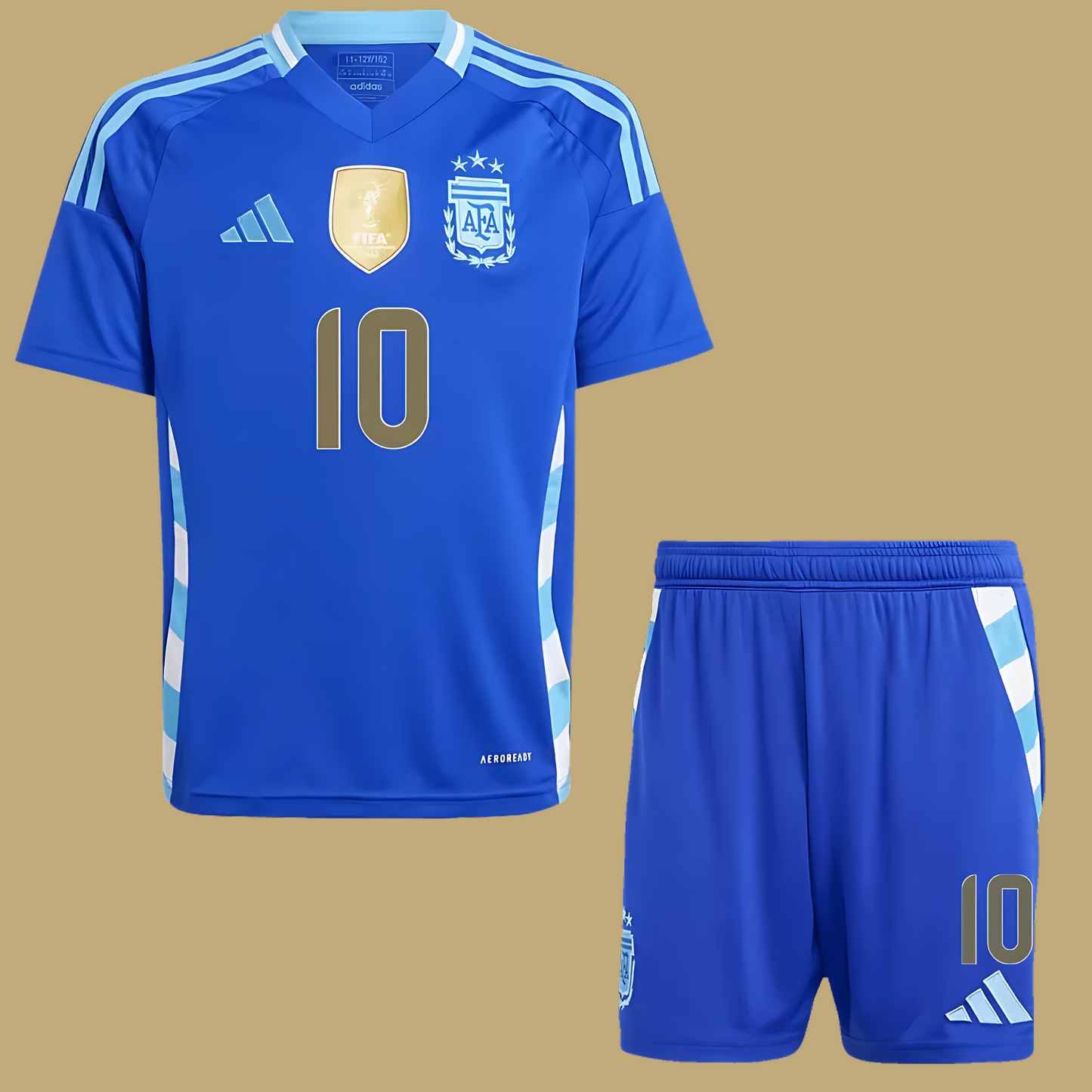 ARGENTINA AWAY KIDS KIT WITH MESSI 10