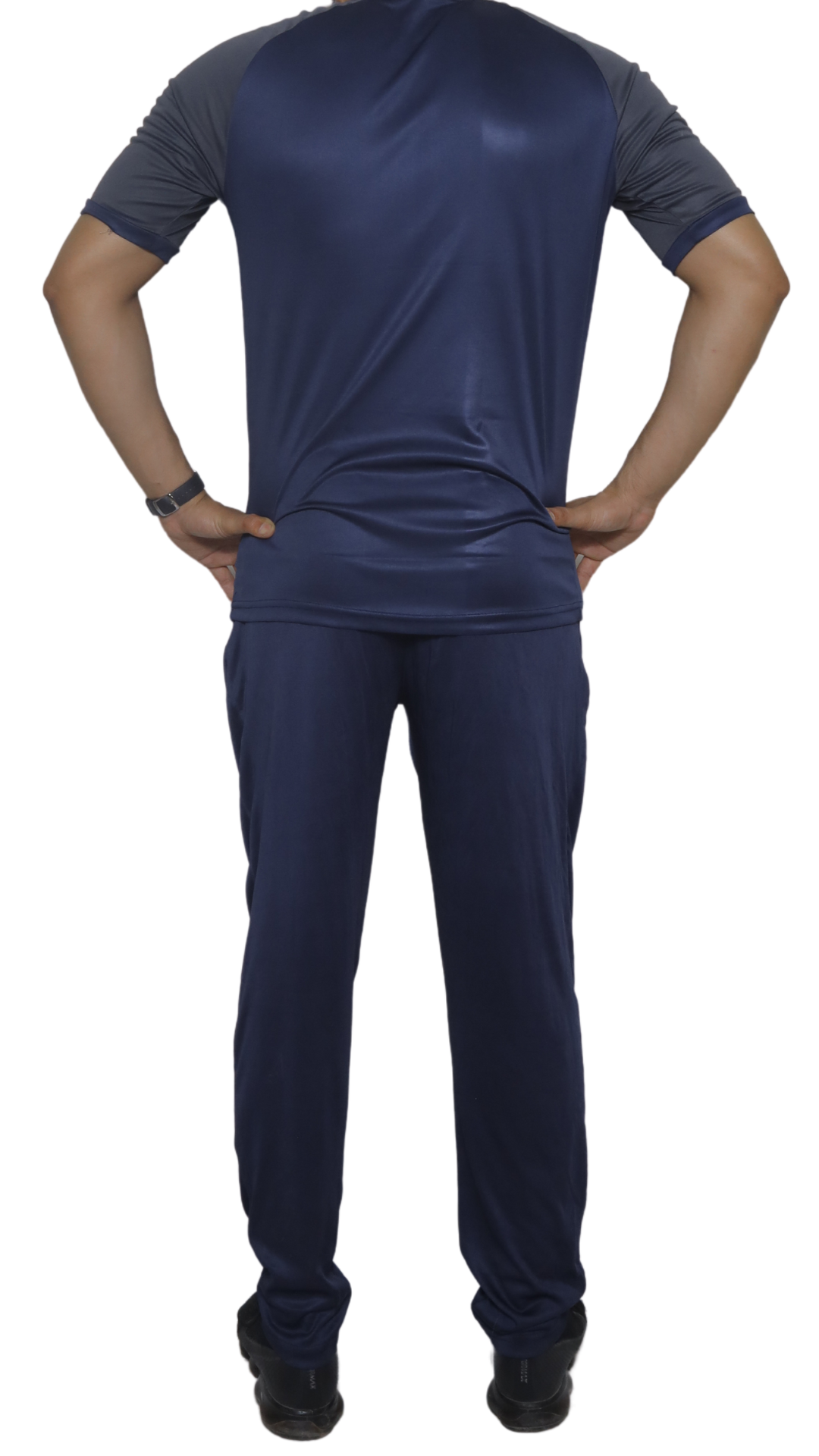 Navy Blue Based and Grey Sleeved Summer's Track Suit